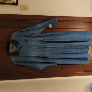 Sun Belt Denim Long Sleeve Button Front Cotton Dress Size XL